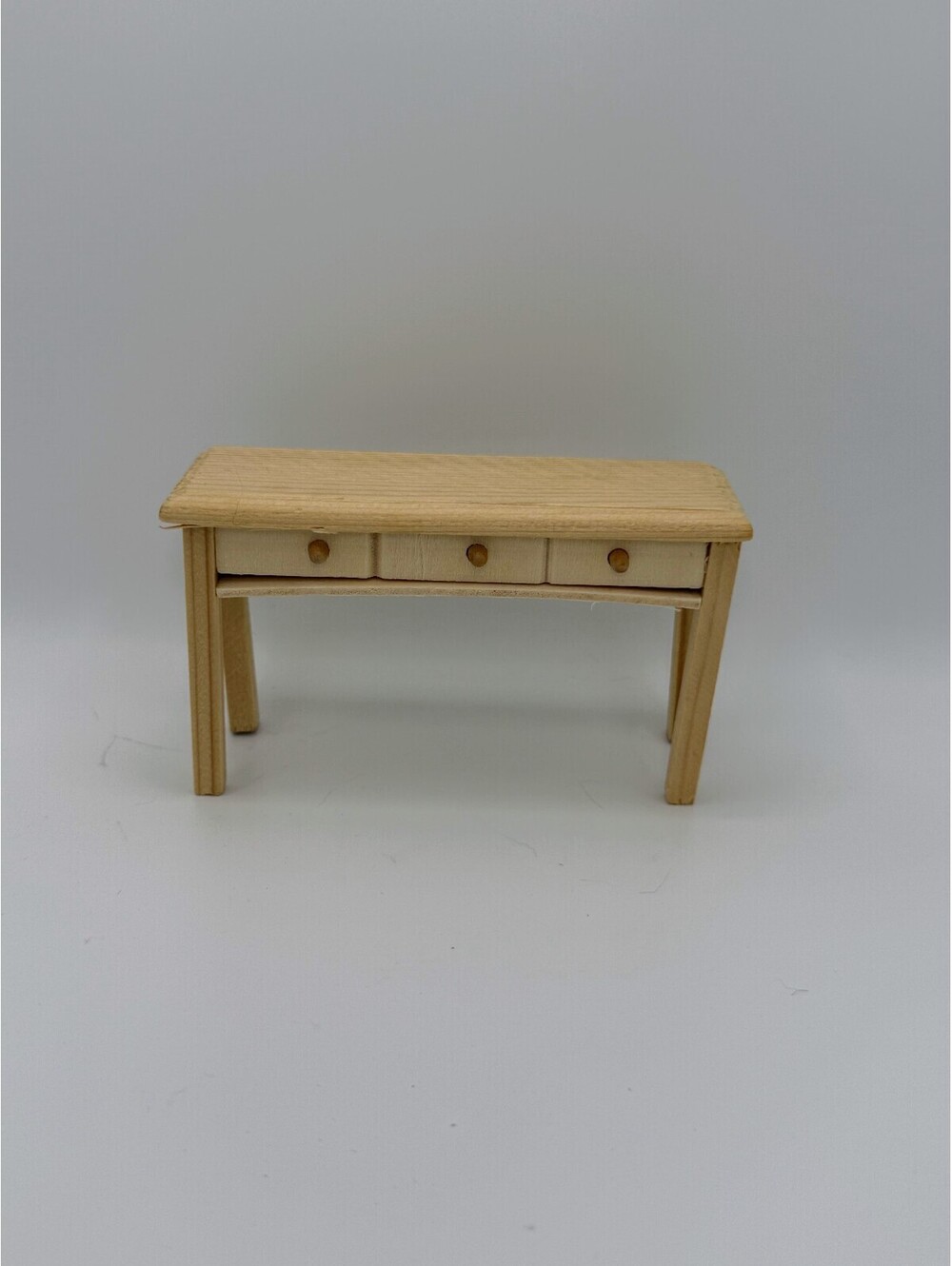 1:12 Scale Dollhouse Console Table Desk Faux Drawers DIY Wood Unfinished
